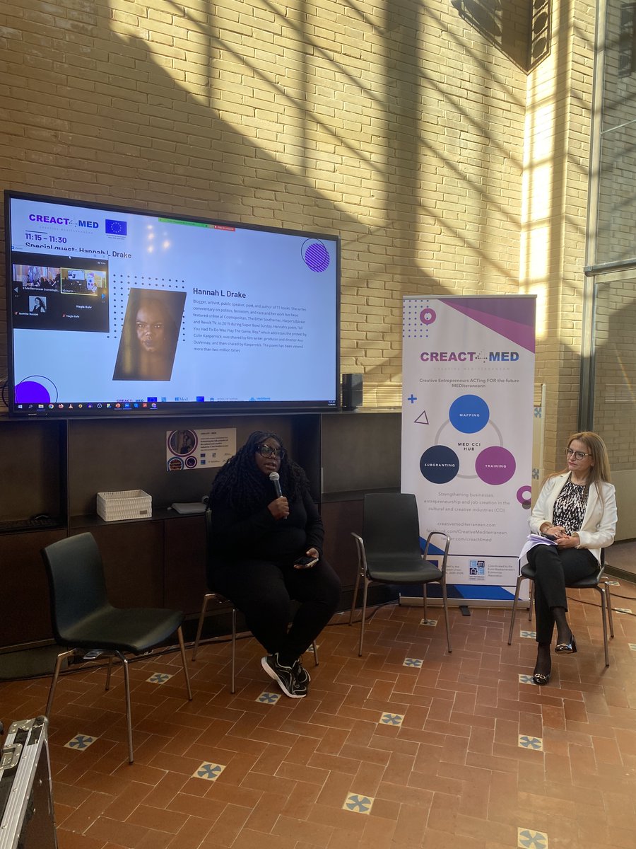 Creative Mediterranean - CREACT4MED Project (@creact4med) on Twitter photo Today at the <a href="/creact4med/">Creative Mediterranean - CREACT4MED Project</a> Annual Conference 2022 we have a special guest @HannahDrake628 discussing the crucial role of creativity and artists in society and sharing an excerpt of her poem "Dawn". #CCI #Mediterranean Today at the <a href="/creact4med/">Creative Mediterranean - CREACT4MED Project</a> Annual Conference 2022 we have a special guest @HannahDrake628 discussing the crucial role of creativity and artists in society and sharing an excerpt of her poem "Dawn". #CCI #Mediterranean