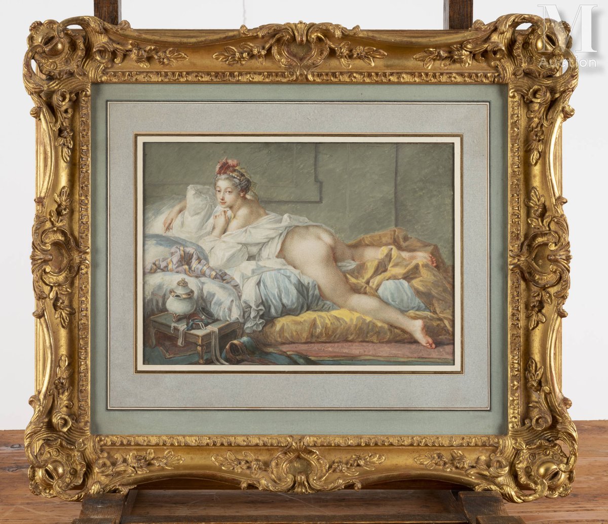 Drouot's tweet image. La gouache sur vélin de "L’odalisque d’après François Boucher" attribuée à Jacques Charlier (1706-1790) - et présentée aux enchères par @AuctionMillon le 24 novembre - rejoint les collections du @museecognacqjay !

🙌