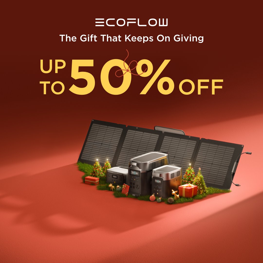 EcoFlowTech's tweet photo. It's the most wonderful time of the year again! Our annual #ChristmasSale is back again!
Time to bring home the gift that keeps on giving!
Save up to 50% on portable power stations now! 
🎁👉https://t.co/of1USi5QEl 
.
.
.
#ecoflow #ecoflowchristmas https://t.co/MQU4iPis5b