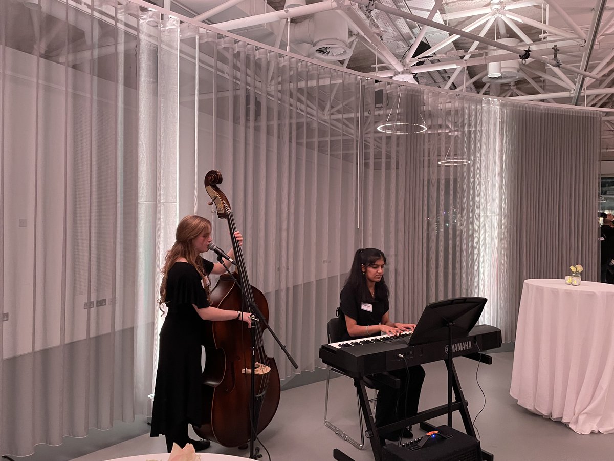 WimbledonHigh's tweet photo. 😊 Fantastic to see our musicians, Phoebe and Poorna playing at the @sciencemuseum for the @gdstgirls #GDST150 Evening of Celebration last night.

@Music_WHS #MusicWHS https://t.co/5RuvHbaIfe
