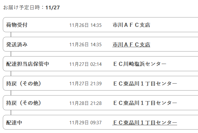 Y Nakajima ブラックフライデーの影響かしらないけど Amazonの荷物が二日連続で持戻りになってるな で持戻 その他 の場合はその日の配達のタイムリミットってことだろうから やっぱり捌ききれてないのだろう T Co Duzwksfchr Twitter