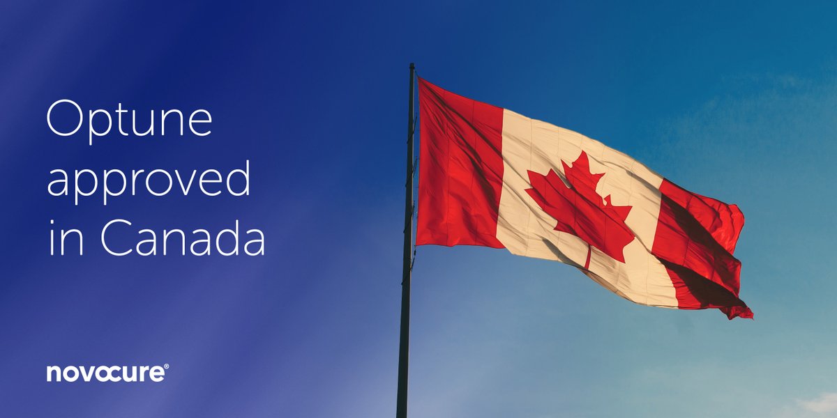 Today we announced that Health Canada has approved Optune® for the treatment of newly diagnosed and recurrent glioblastoma (GBM). It is the first treatment for GBM approved in Canada in over 12 years. novocure.com/novocures-optu… #patientforward #canada #btsm #medtech