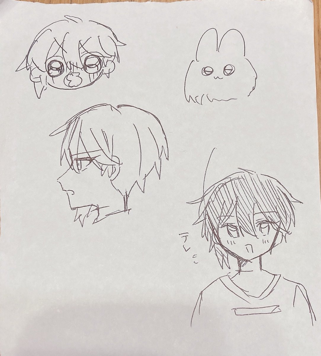 今日のバイト中ラクガキ。仁兎なずな練習 