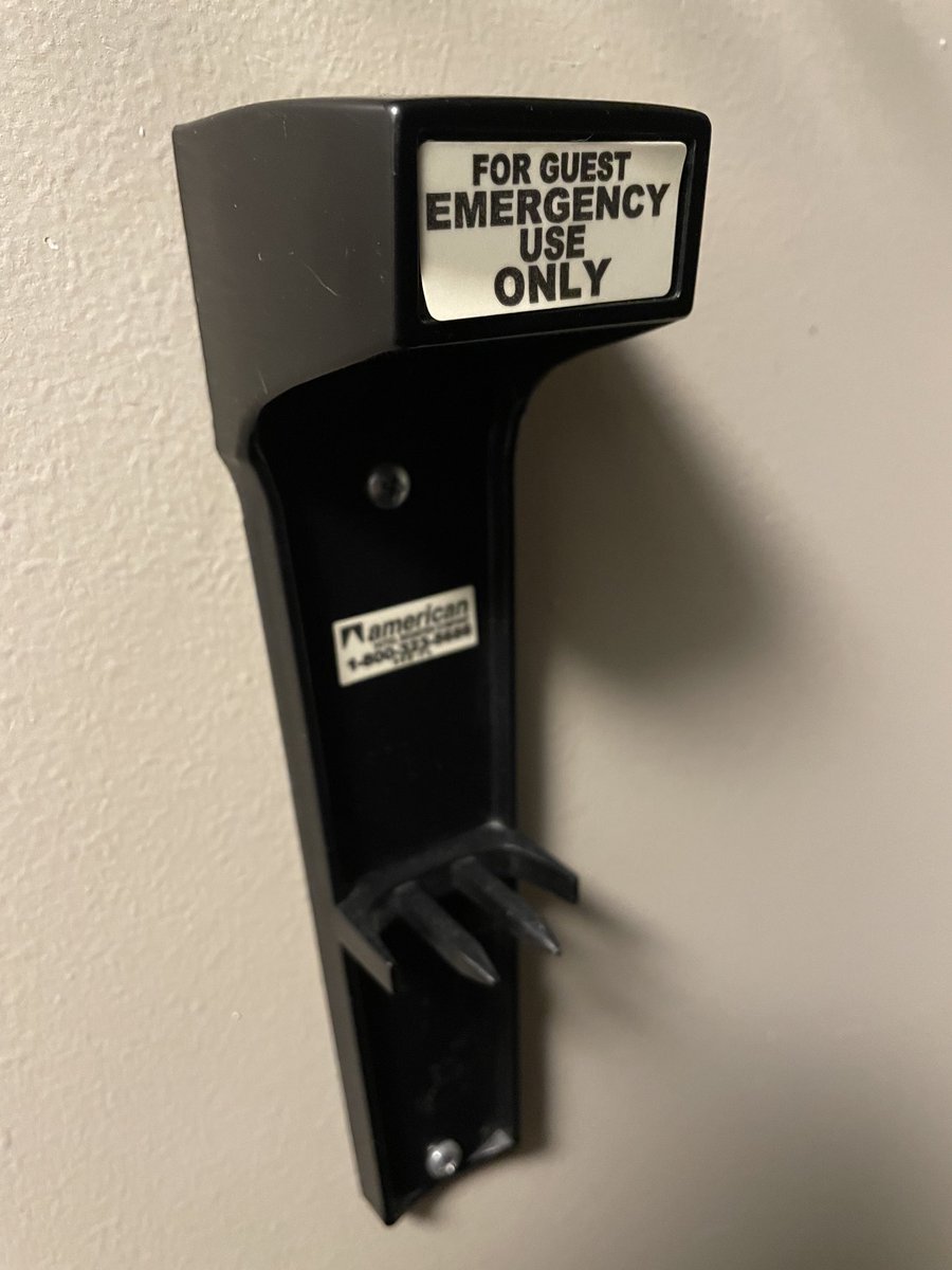 Day 2 of #RSNA22 isolation in Chicago…I’m starting to see details of the hotel room I would not have normally noticed…what is this, and for what emergency was it intended? I’m guessing it once held a fire extinguisher, but could we repurpose it? Suggestions are welcome.