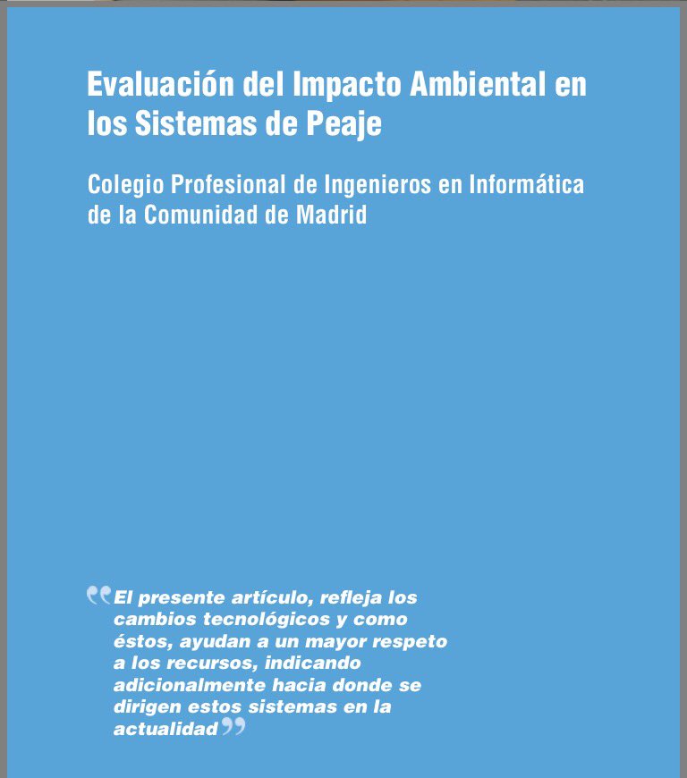 El <a href="/cpiicm_es/">CPIICM</a> participa en el libro de los colegios profesionales de la <a href="/comunidadmadrid/">Comunidad de Madrid</a> sobre evolución del medio ambiente con el Artículo "Evaluación del Impacto Ambiental en los Sistemas de Peaje" de Martin Gruver (Pág. 99) @info_conama <a href="/UICMadrid/">Unión Interprofesional de la Comunidad de Madrid</a> 

uicm.es/wp-content/upl…