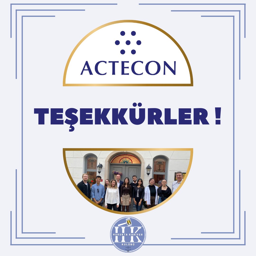 Competition Law &amp; Connected Fields isimli Rekabet Hukuku Sempozyumu etkinliğimizi gerçekleştirmemize destek olarak “Etkinlik Sponsorluğunu” üstlenerek “Melek Sponsorumuz” olan Actecon’a teşekkür ederiz.