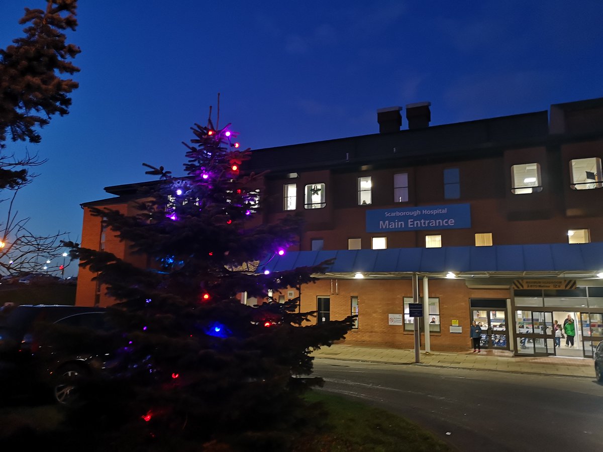 YSTeachingNHS's tweet photo. We will be switching our Christmas tree lights on at Scarborough Hospital this Thursday!

Patients and staff are welcome to join us in the north entrance car park for Christmas carols and mince pies around the tree after the light switch on at 4 pm 🥧🎄 https://t.co/SzNuVE8Stq