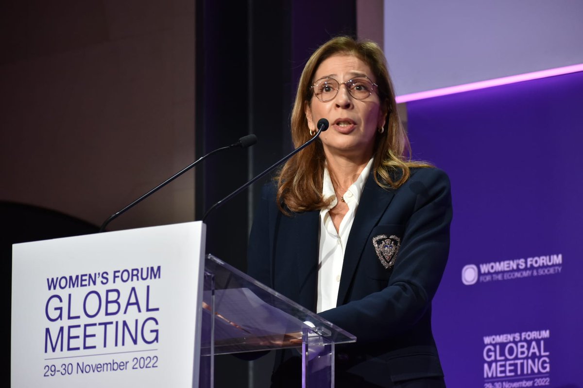 Womens_Forum's tweet photo. Tanya Saadé Zeenny, president of the @CmaCgm_France Foundation , takes inspiration for her personal experience when it comes to #solidarity and the improvement of society. "We are convinced women play a central role in our societies, and particularly in times of crisis."

#WFGM22 https://t.co/MLNF3WVVrq