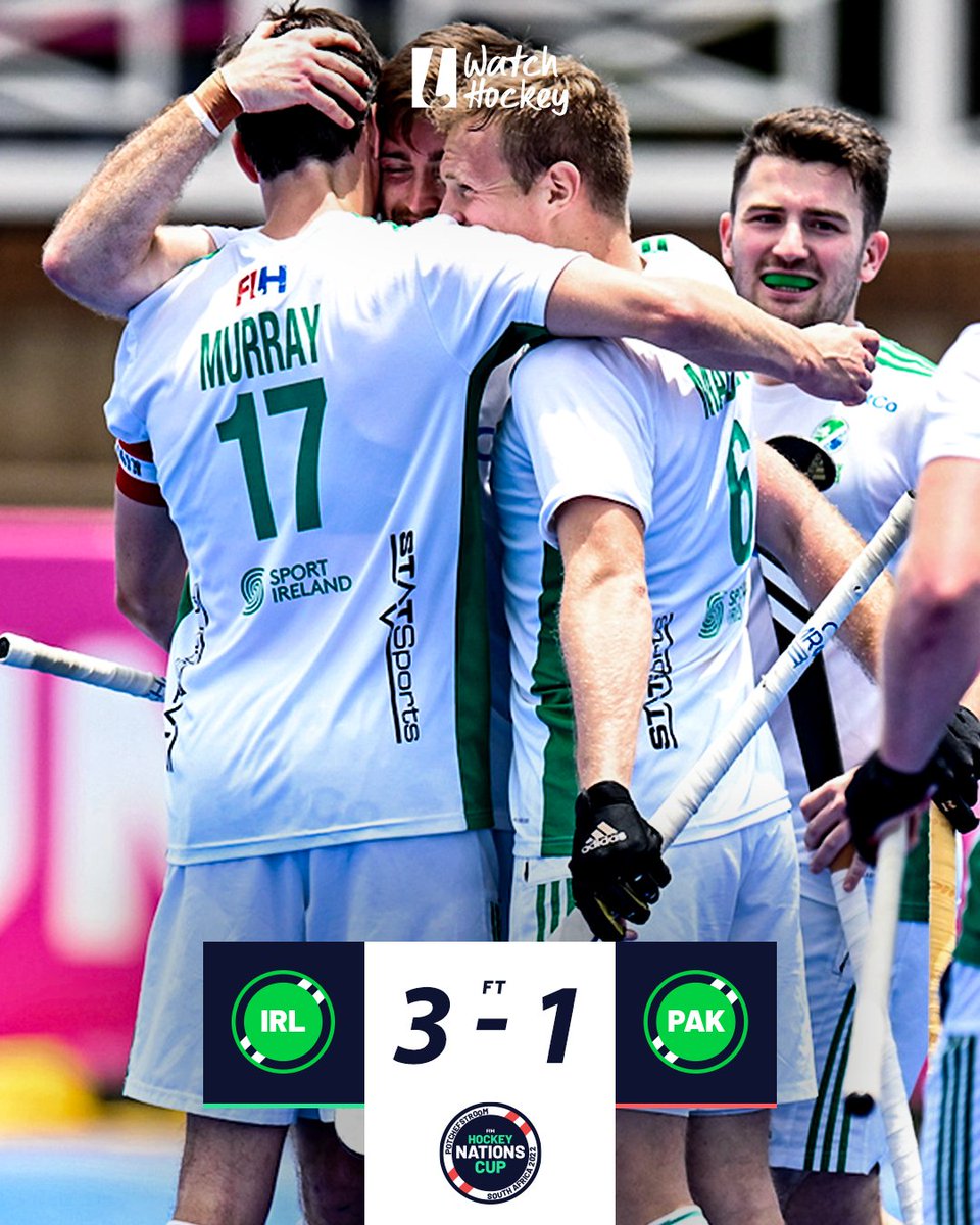 Full Time: Ireland 3-1 Pakistan

Its two wins in two for @irishhockey, as Pakistan suffer a second straight defeat at the FIH Hockey Men's Nations Cup South Africa 2022!

📲 - Watch every game live on Watch.Hockey. Passes available worldwide.

#FIHNationsCup #IRLvPAK