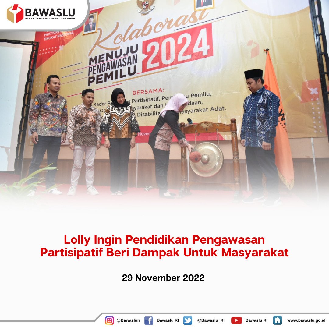 bawaslu_RI's tweet photo. Anggota Bawaslu Lolly Suhenty ingin Pendidikan Pengawas Partisipatif (P2P) bisa memberikan dampak untuk masyarakat agar tergugah melakukan pengawasan secara mandiri. Minimal saat di TPS masyarakat bisa memastikan tidak ada suara yang dimanipulasi.
https://t.co/V3MKwkwWev https://t.co/nYXSX0eI01