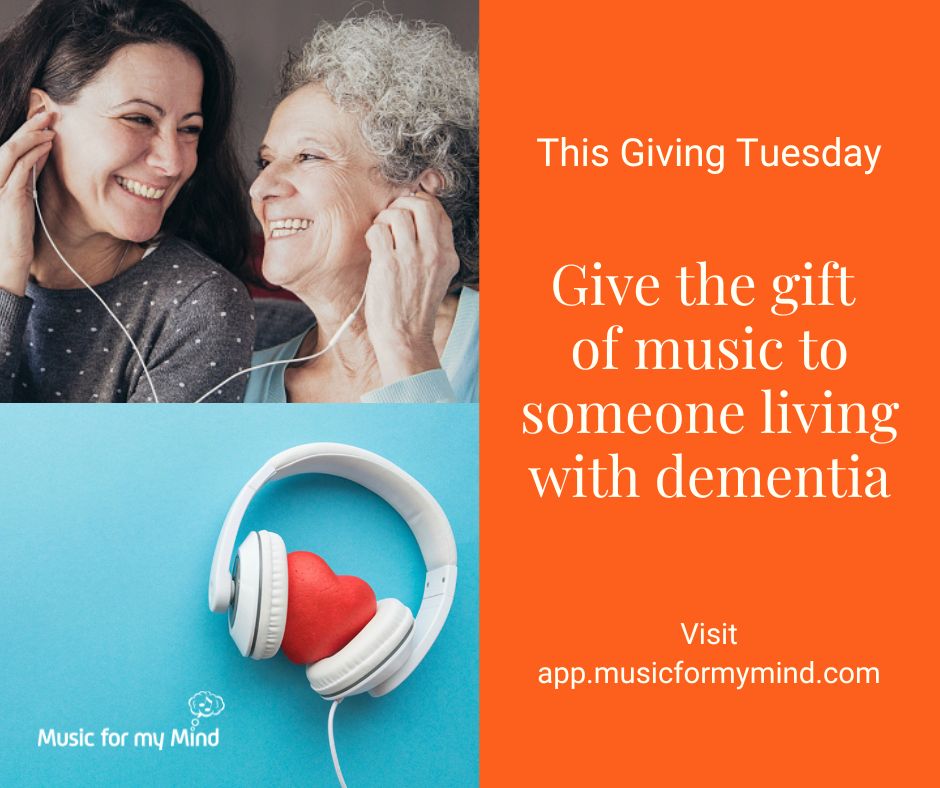 This #GivingTuesday2022, give the gift of #music by creating a personalised playlist for someone living with #dementia, and help them recreate connections with loved ones, reduce reliance on drug treatments, manage anxiety and ease stress bit.ly/3igHIfL