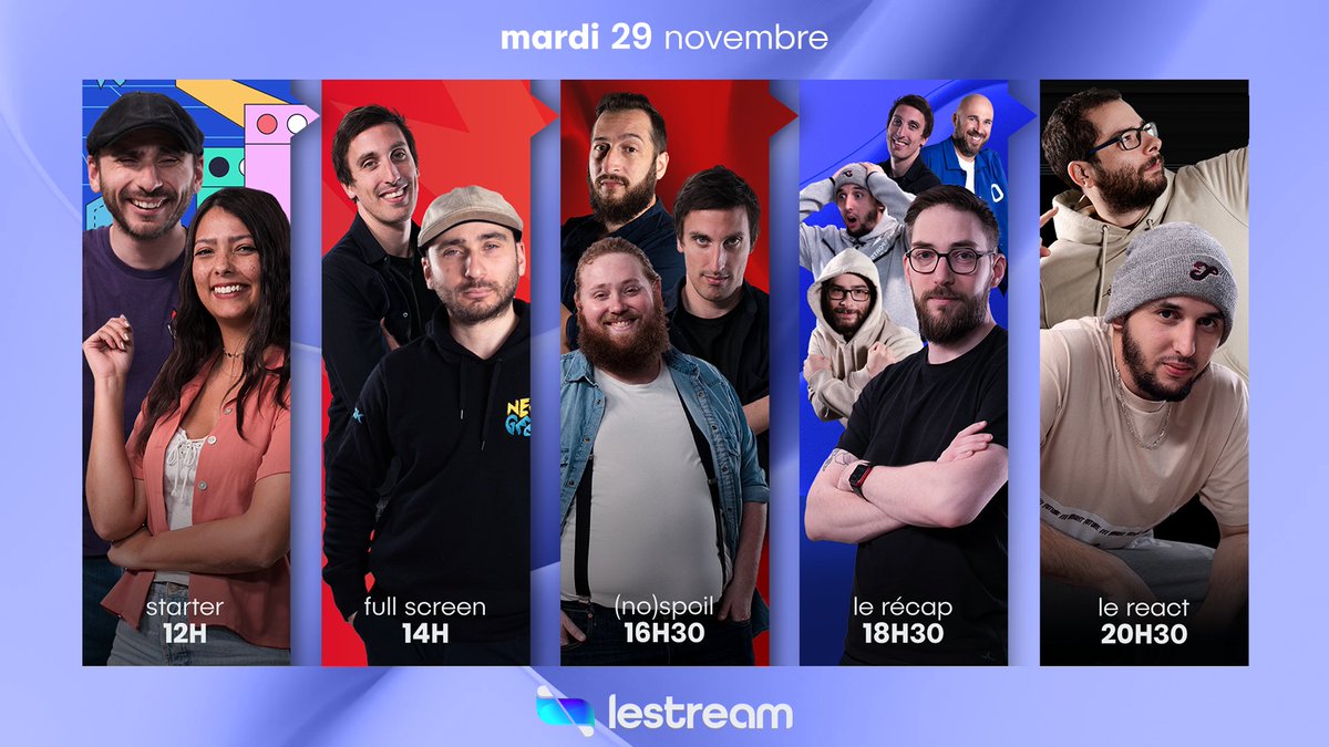 lestreamFR's tweet photo. 📌 Le programme du jour 

▶️ L’actu Pop/Culture dans #Starter
🎮 #GungraveGORE dans #FullScreen
🎬 Les sorties de la semaine dans #NoSpoil
🔥 L'actu des RS dans #LeRécap
📺 Votre émission #LeReact

👉 https://t.co/colhFrEiD9 https://t.co/f1joMKgAxs