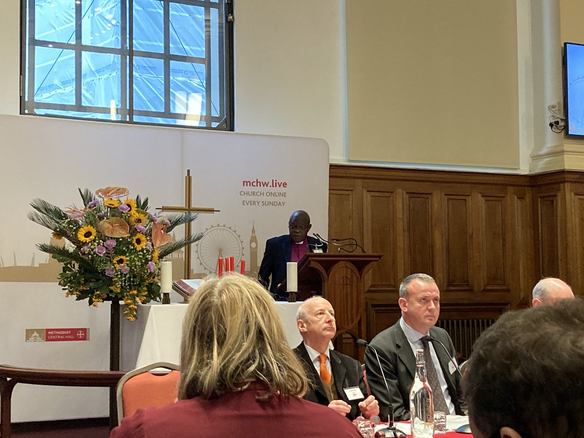 Dr John Sentamu, chair of <a href="/christianaid/">christianaid</a>, addresses the organisation’s AGM at Methodist Central Hall, Westminster. ‘We believe in life before death,’ he says. I’m attending because <a href="/salvationarmyuk/">The Salvation Army</a> is a ‘sponsoring church’.