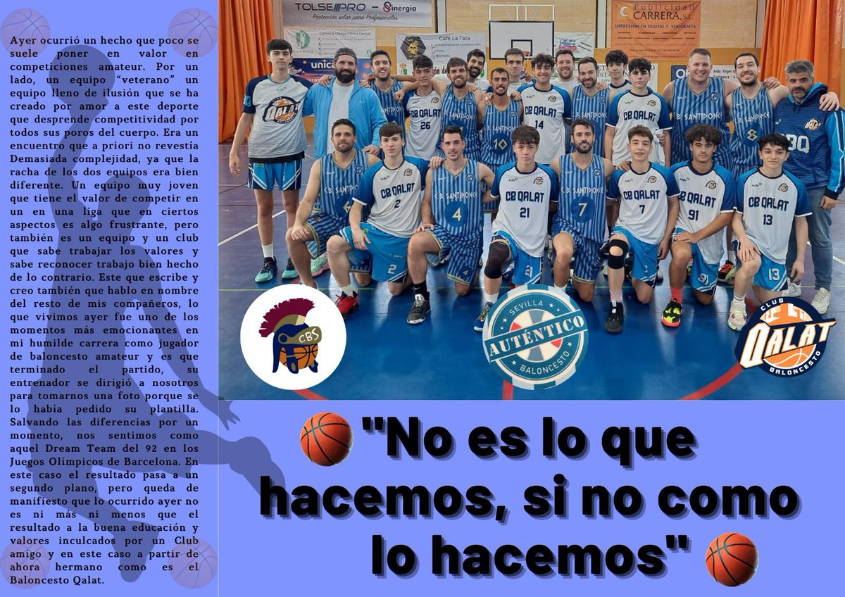 CBQalat's tweet photo. Adjuntamos esta crónica de nuestros amigos de @SantiponceCb a los que le deseamos lo mejor en este temporadón que están haciendo. Con cariño y admiración, un fuerte abrazo. https://t.co/ADMxVrV3Oc