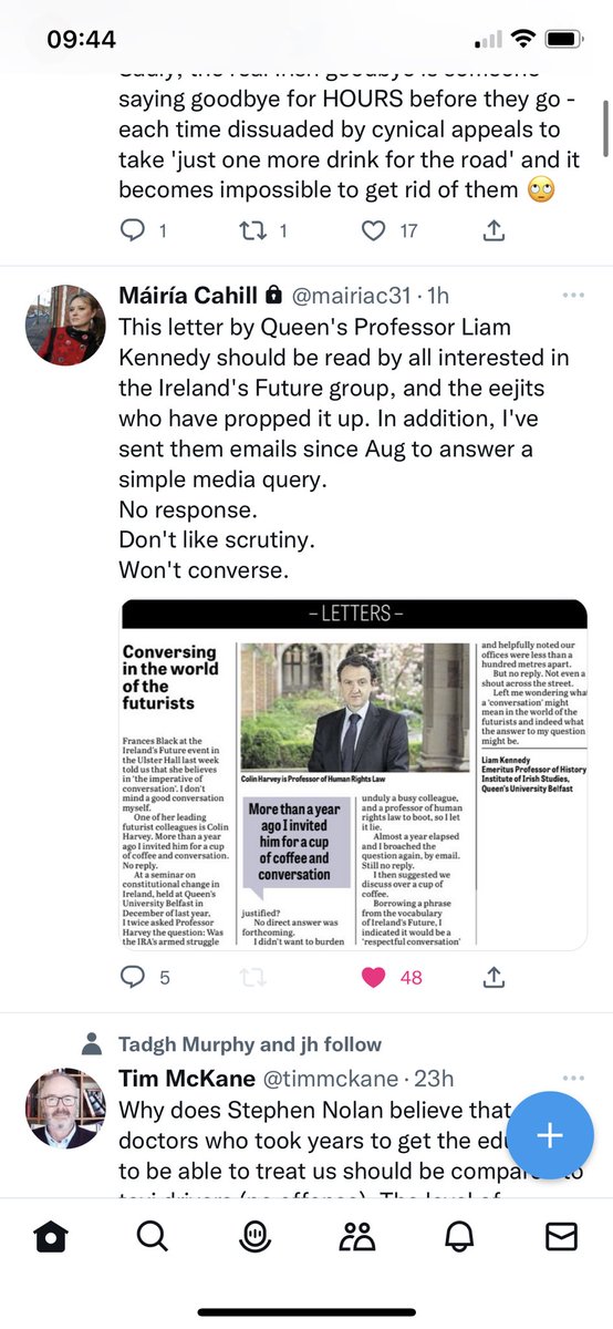 Professor Liam Kennedy is a profound and notable scholar of Irish history at QUB. AS a colleague of @cjhumanrights, with an office nearby, it’s very strange that the “let’s have a conversation guy” doesn’t want to have a conversation with Liam… Quite Orwellian. Via @mairiac31