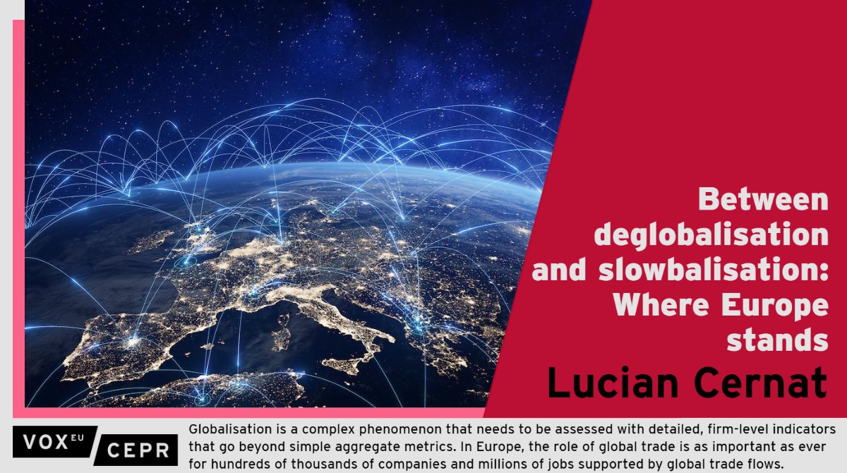 voxeu's tweet photo. Using detailed firm-level indicators to assess the state of #globalisation in #Europe, @Lucian_Cernat #DGTRADE @EU_Commission shows that #GlobalTrade is as crucial as ever for thousands of companies & millions of jobs supported by global trade flows.
https://t.co/t1CDrlqoI4 https://t.co/ecxZqKRiV1