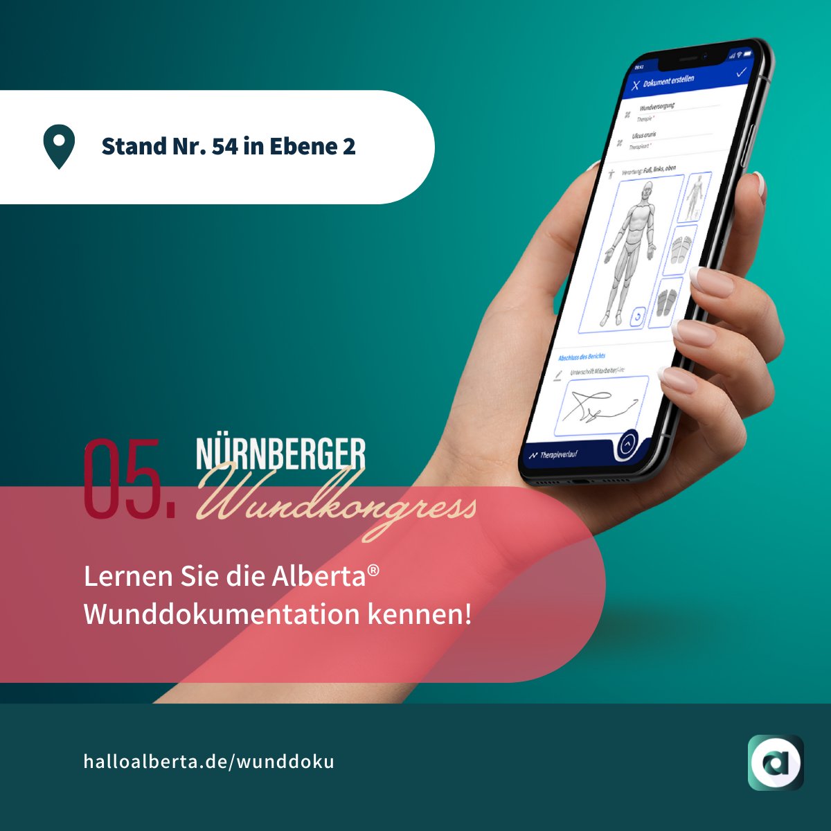 Treffen Sie uns am 01. und 02. Dezember auf dem Nürnberger Wundkongress!🩹
Vereinbaren Sie schon jetzt einen Termin! Derya Jafarova und Jessica Stier freuen sich auf Sie!🤗
👉 Alle Infos zur Wunddokumentation in Alberta® finden Sie schon jetzt unter halloalberta.de/wunddoku.