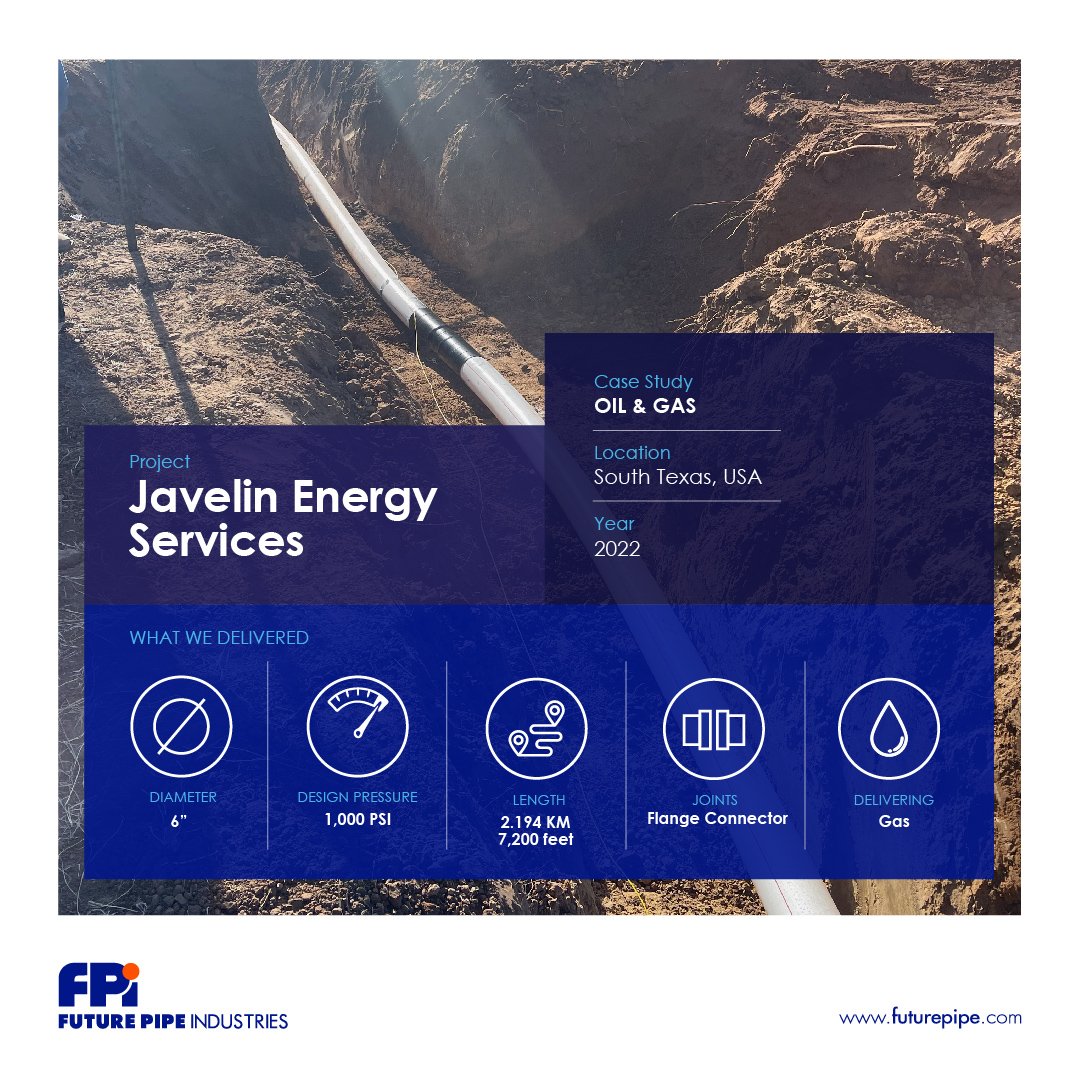 futurepipe's tweet photo. Case Study
Sector: Oil & Gas
Project: Javelin Energy Services
Location: South Texas, USA
Year: 2022
https://t.co/daK2zQyowK
#oilandgas #oilandgasindustry #javelin #usa #americas #futurepipe #oilandgasapplication #rtp #flexstrong #reinforcedthermoplastic #spoolablepipes https://t.co/Y1CEl71r4T