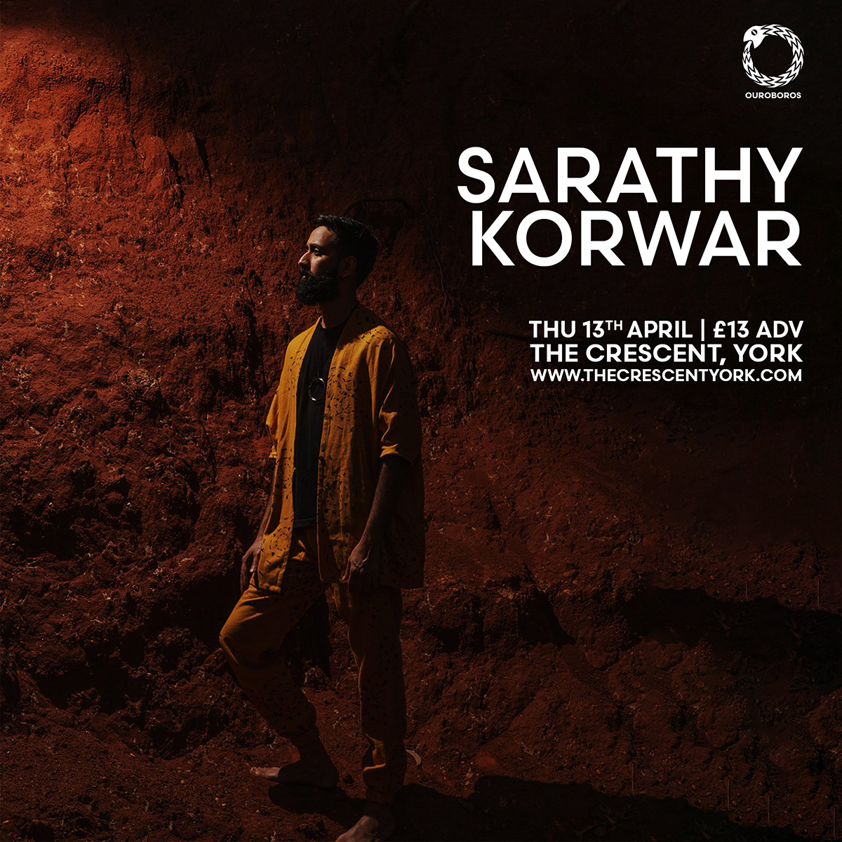 TheCrescentYork's tweet photo. Jazz-futurist, tabla wizard and wicked producer, @SarathyKorwar has had an amazing year with his groundbreaking new record KALAK (@TheLeafLabel).
We finally get to welcome him to The Crescent in April thanks to @ouroboros_york! https://t.co/2L5r4ngNgY