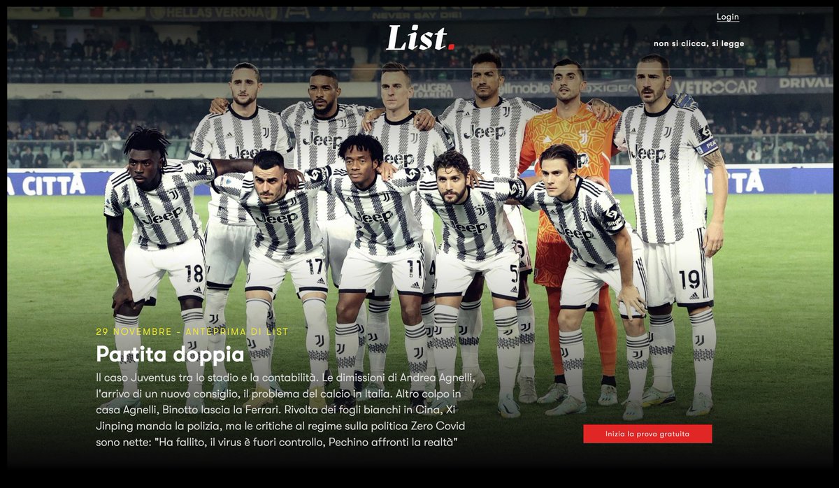 ⚽️ 🏎 Partita doppia.
Il caso Juventus tra il campo e la contabilità. Le dimissioni di Andrea Agnelli, il nuovo cda, i guai giudiziari. Altro colpo, Binotto lascia la Ferrari.

Leggi #List newslist.it