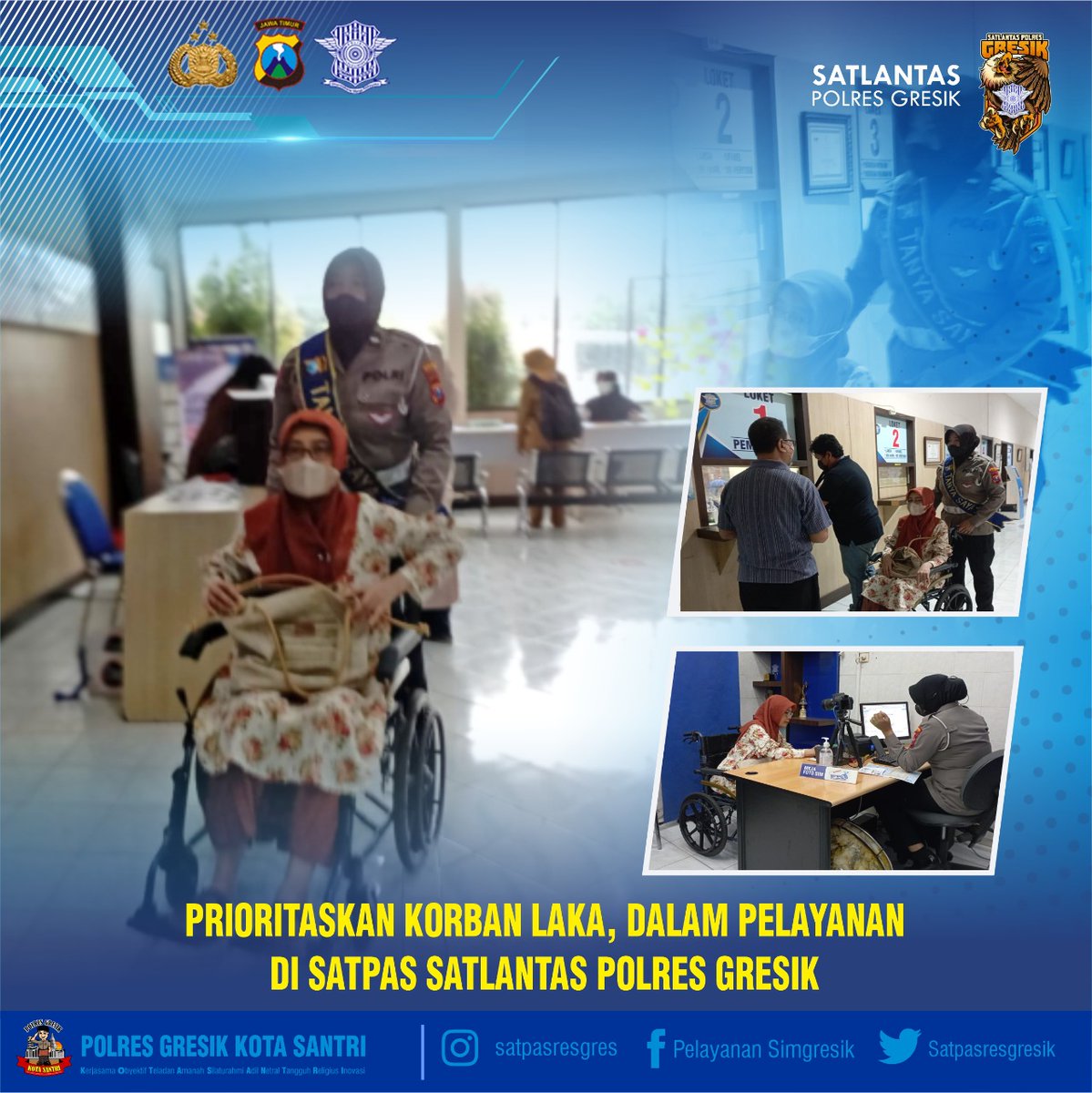 SatpasGresik's tweet photo. Prioritas bagi pemohon sim untuk difabel, lansia, dan korban laka https://t.co/7Ehv7UVUEq