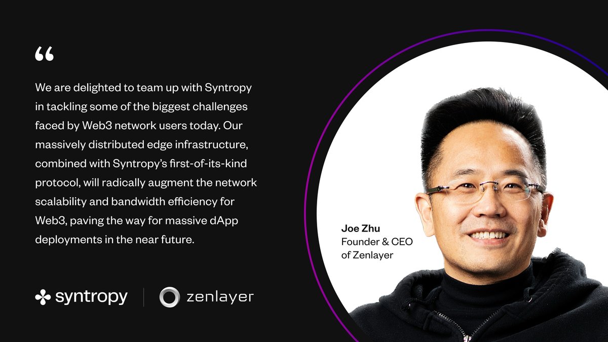 With another prominent industry player, <a href="/zenlayer/">Zenlayer</a>, joining the supply side of #OBX, the Syntropy team is laser-focused on building toward the #Web3 vision.

We are proud to be the bridge between the #Web2 and #Web3 worlds for Internet companies of immense magnitude.