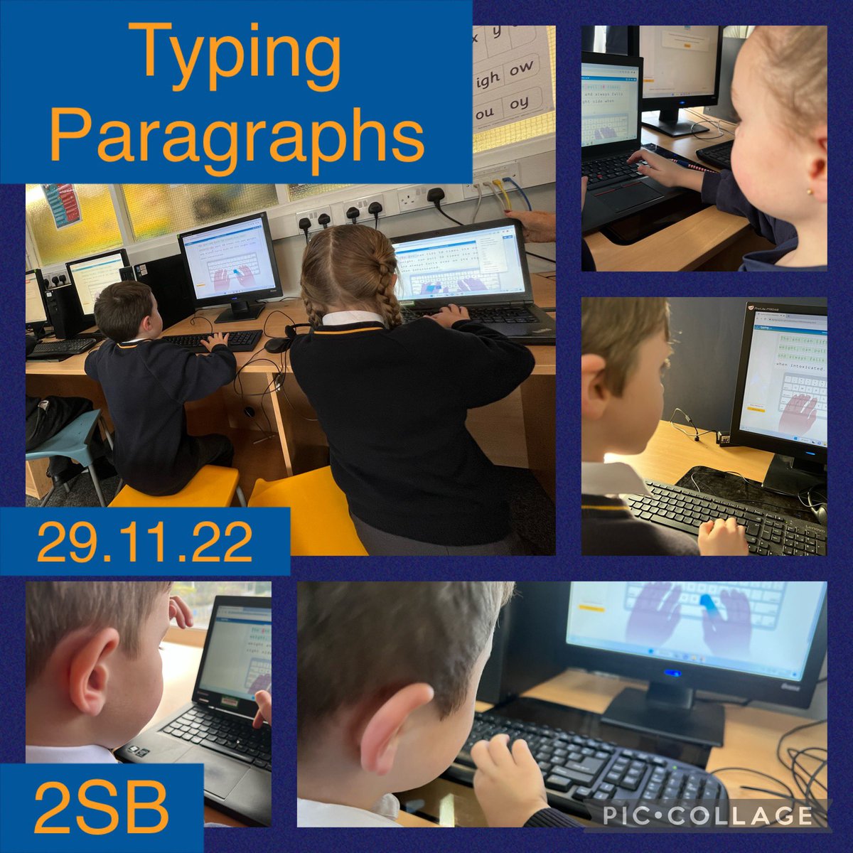 Mr_Tr1g's tweet photo. The children in Year 2 @stmichaelscps have worked so hard at their typing over the weeks they are now typing paragraphs with shift for capital letters #StMCPComp https://t.co/p5qFB46Krw