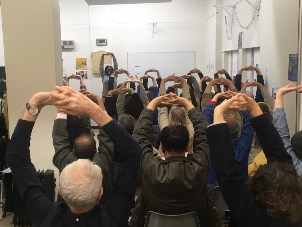 We had a fantastic AGM last night. Wonderful turnout and we received some excellent feedback and suggestions from the local community. 

Pictured: Chair Yoga taster session from the AGM.