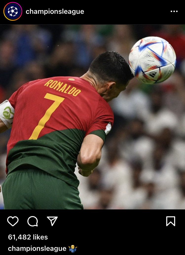 TimelineCR7's tweet photo. The official UEFA Champions League account on Instagram. 👀 https://t.co/juT29YyecA