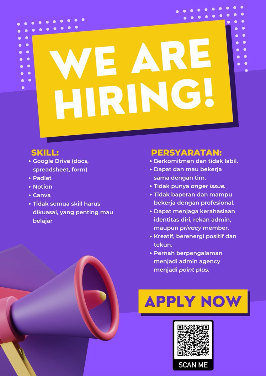 SOFTIVIES's tweet photo. ANNOUNCEMENT📢

We're currently hiring candidates for joining us to be part of SOFTIVIES caretaker as GAME MASTER!

Please read the requirements bellow. You can contact @tiffanyouung via DM if you have some questions. https://t.co/B84g8bkWqk