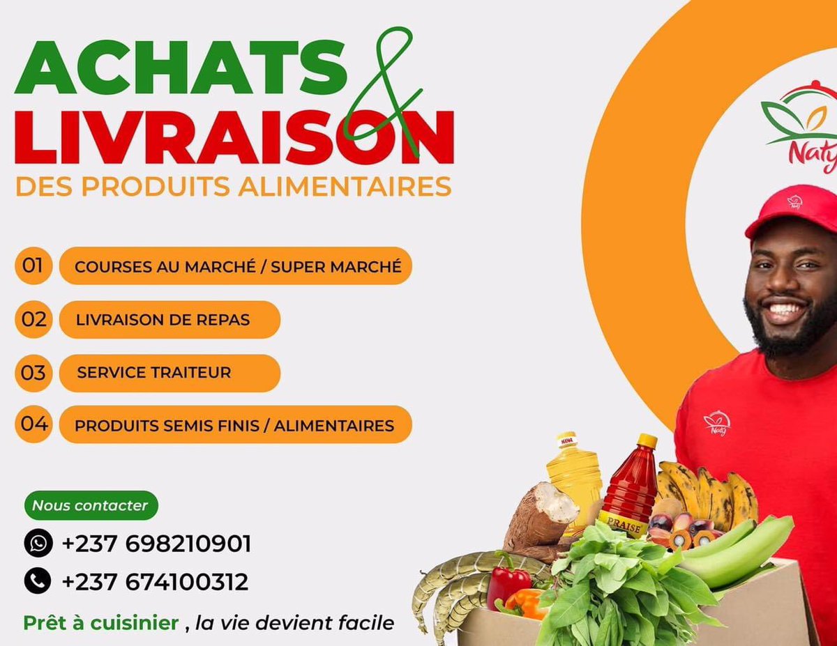lamacameroun's tweet photo. Besoin de manger du frais + Besoin de manger du fait maison + Économie de temps en cuisine = NATY 🤷🏿‍♀️

✅ Haricot précuit 
✅ Poissons
✅ Okok
✅ Waterleaf
✅ Huile végétale 
✅ Viande frais
Etc

Faites la différence avec les entreprises NATY.

#agroalimentaire
#Naty
#lamacameroun https://t.co/WFLy21HWfu