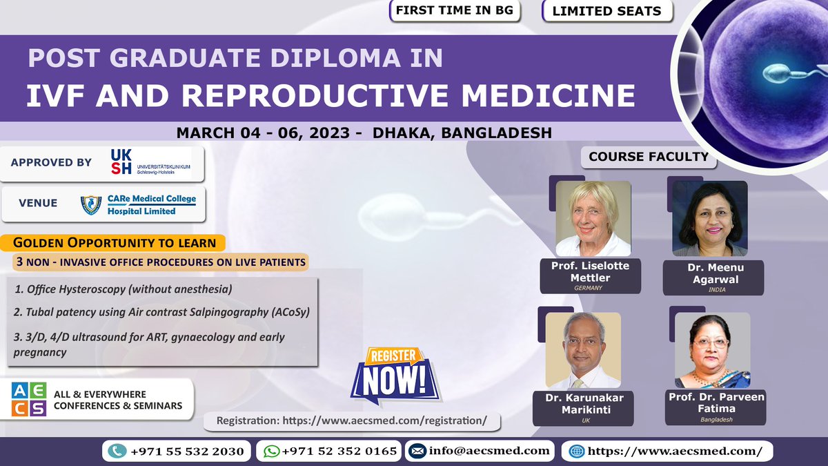 aecsmed's tweet photo. 🎓 POST GRADUATE DIPLOMA IN IVF &amp; REPRODUCTIVE MEDICINE

Course web link : https://t.co/ZZxTXH1UqI

#obgyn #ivf #doctor #reproductivemedicine #gynecology #medical #dubaimedical #aecs #handsonlearning #fellowshipinivf #bangladesh #doctorsofbangladesh #bangladeshi #dhaka #ivfdhaka https://t.co/gC1lXm7T39
