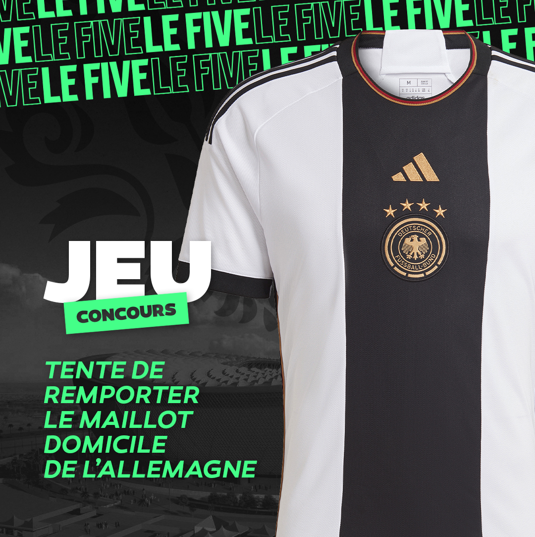 lefivefc's tweet photo. [#JEUCONCOURS⚽🏆]

🎁 Tente de remporter le maillot de la @DFB_Team 🇩🇪😍

Pour participer c’est simple, il te suffit de :
🔄 Follow @lefivefc 
🔄 Tweet avec #LEFIVERegale + et précise ta taille en réponse

🤞 Un gagnant sera tiré au sort le 4 décembre

🔥 Bonne chance ! https://t.co/R7G3I9AxpQ