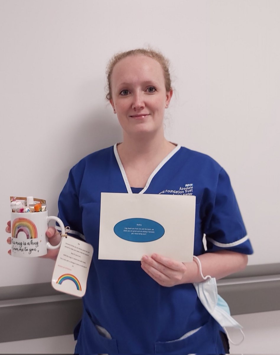 Shelley is our first "hug in a mug". Well done shelley, keep being amazing!!! #randomactofkindness <a href="/CritCare_ANHST/">Airedale Critical Care Unit 🏥💙</a> @AmandaS44006393 @CurlyTwiggy