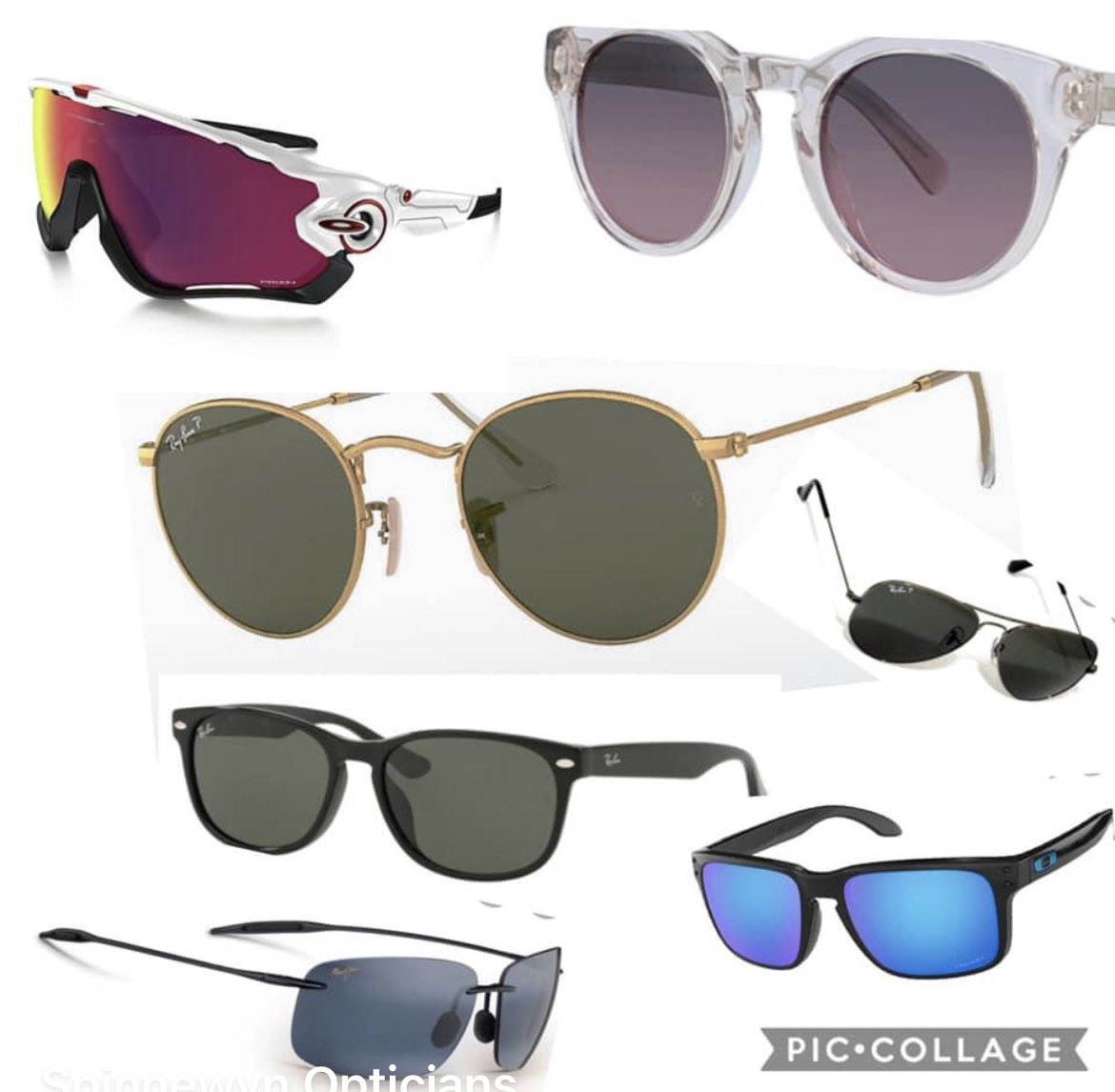 SpinnewynOptic's tweet photo. Christmas Ideas! Sunglasses make a great Christmas gift. Choose from one of our mini brands: Oakley, Ray-Ban, Maui, Jim, Serengeti, Bollé, Guess… all purchases, refundable, or exchangeable. #christmasgifts#sunglasses https://t.co/nlRtOvKfau