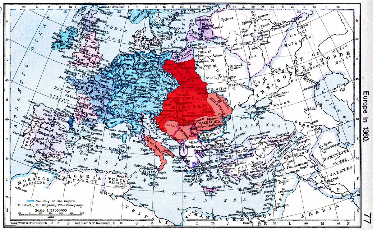 Bosnia in 1360, as a vassal of Hungary during the rule of Lajos I, who would also rule Poland, taken from https://en.wikipedia.org/wiki/Louis_I_of_Hungary#/media/File:Louis's_kingdoms_and_his_vassal_territories.png