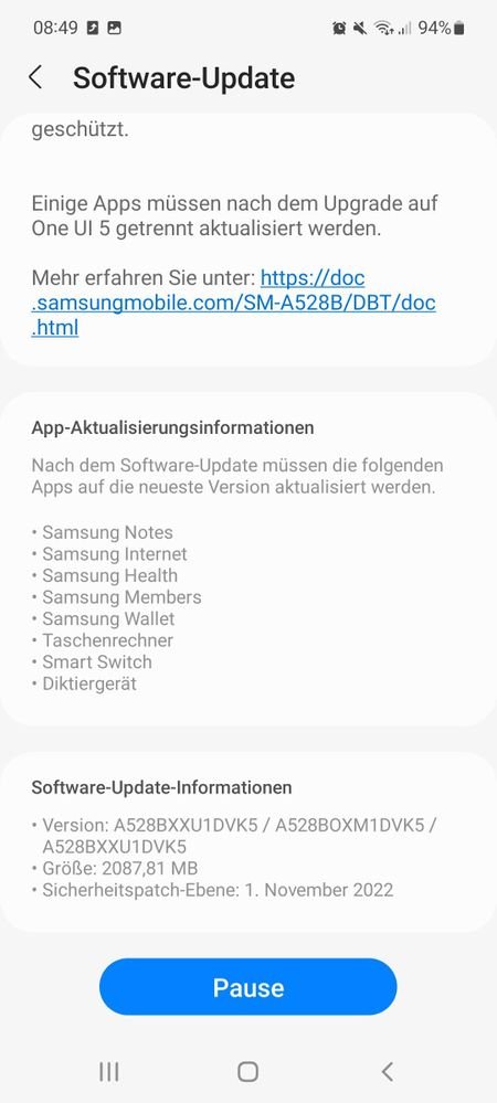 Samsung One UI Software Updates on Twitter: "Samsung Galaxy A52s One UI ...
