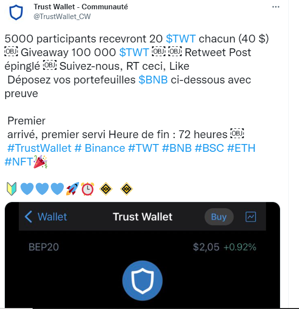 KraAssoum's tweet photo. @TrustWallet_CW 0x89410471A4e782E911783D5D73cc7466FE9b7183 https://t.co/Yh5iiHZo6X