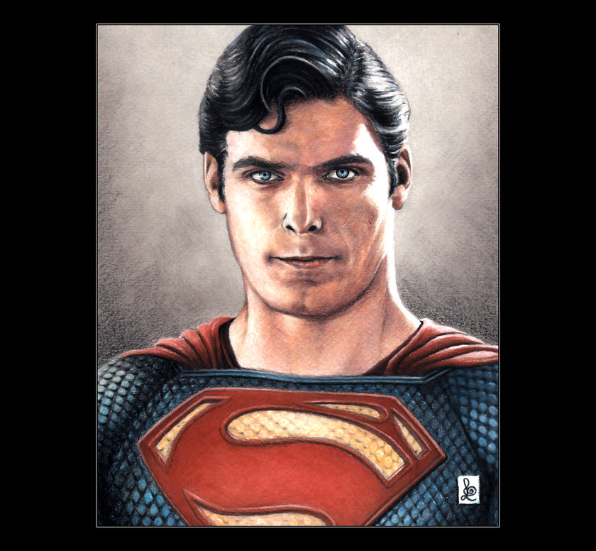 Christover Reeve Superman with modern (Man of Steel) suit, portrait in colored pencils... not entirely satisfied with this one for various reasons I might be the only one fixating on