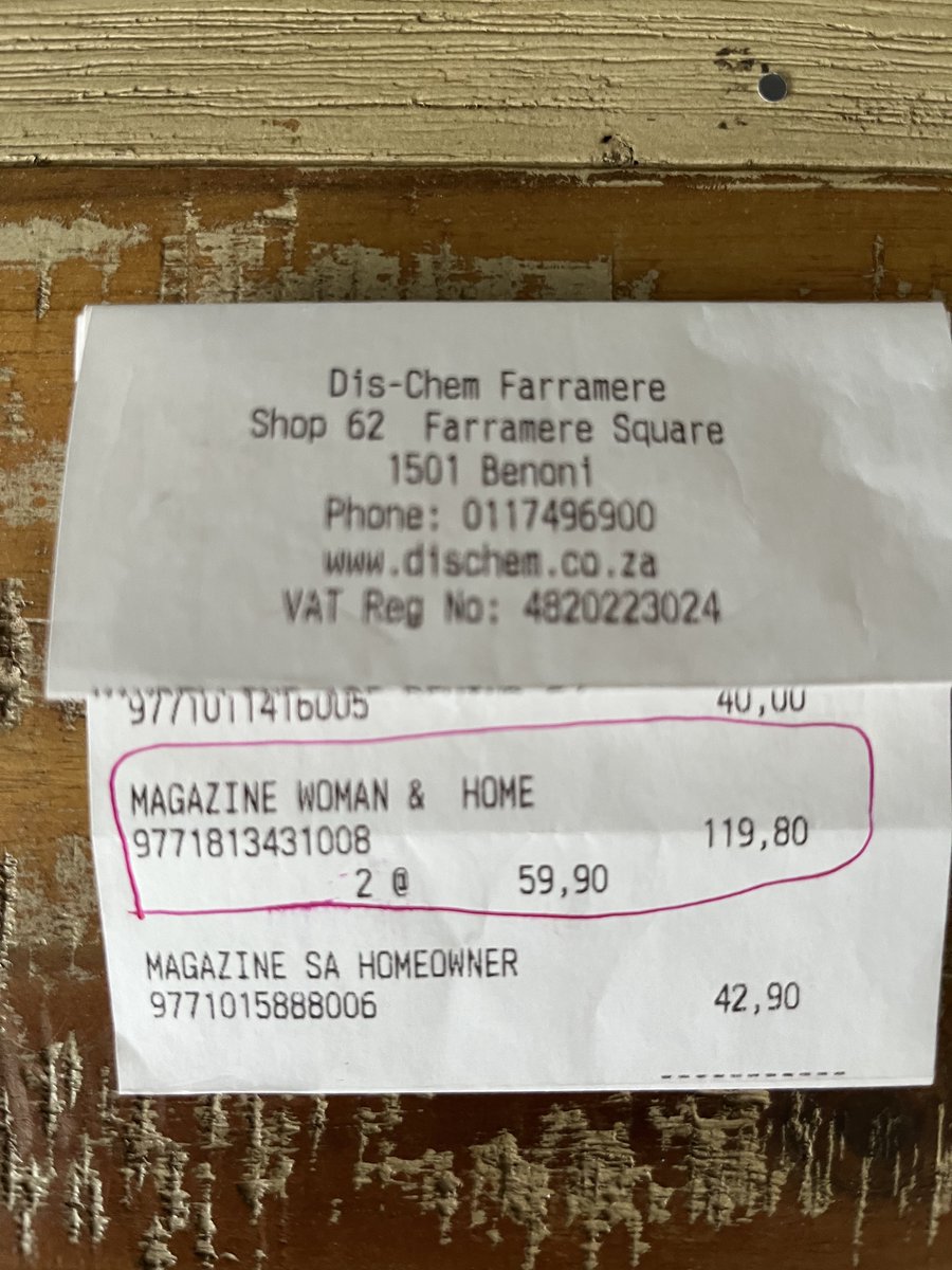 tamarint's tweet photo. @Dischem Check your till slip at Dischem - you buy 1 and get charged for 2 😡 https://t.co/T75V8080Vh
