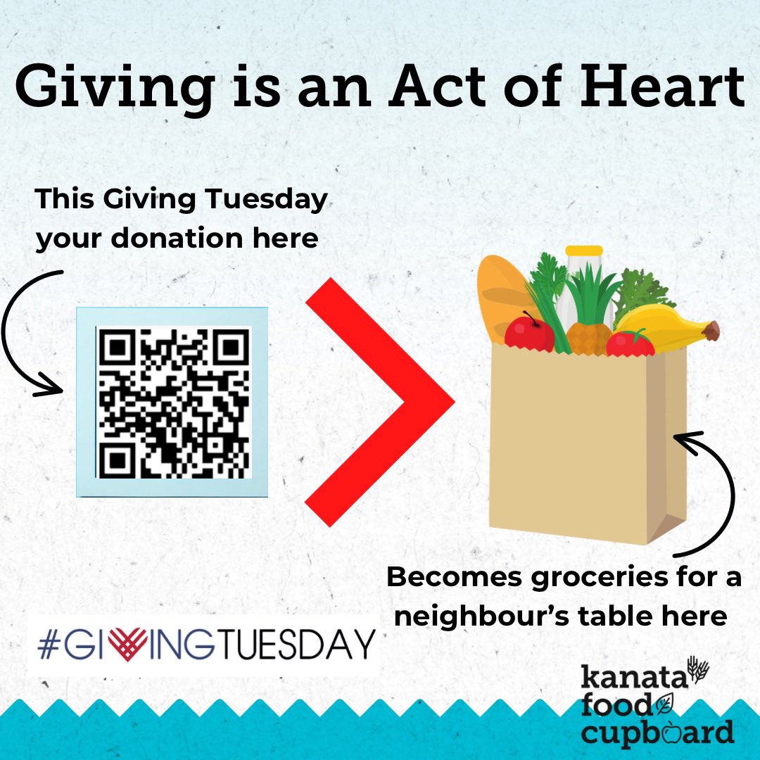 KanataFoodCpbrd's tweet photo. Today is Giving Tuesday! Join us to help ensure that Kanata families continue to have access to the healthiest possible food choices. To donate please scan the QR code in the image below or click here: https://t.co/d1buPyl4tB
 
Together we give &amp; together we serve our community! https://t.co/I9Hu0EpCWZ