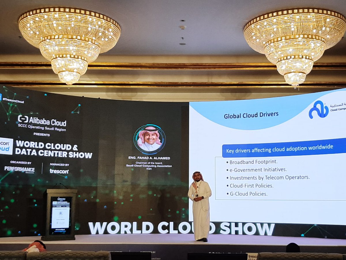 TresconGlobal's tweet photo. Here is a glimpse of the Cloud Spotlight at #WCSKSA!

Check out the event agenda:
https://t.co/zQuNuD2B4f

If you're at the event be sure to use #WorldCloudShow #KSA or #TresconCloud and we will feature you on our social media.

#WCSKSA #Vision2030 #Cloud #Trescon #Cloudsecurity https://t.co/CvKJ0E4Jnl
