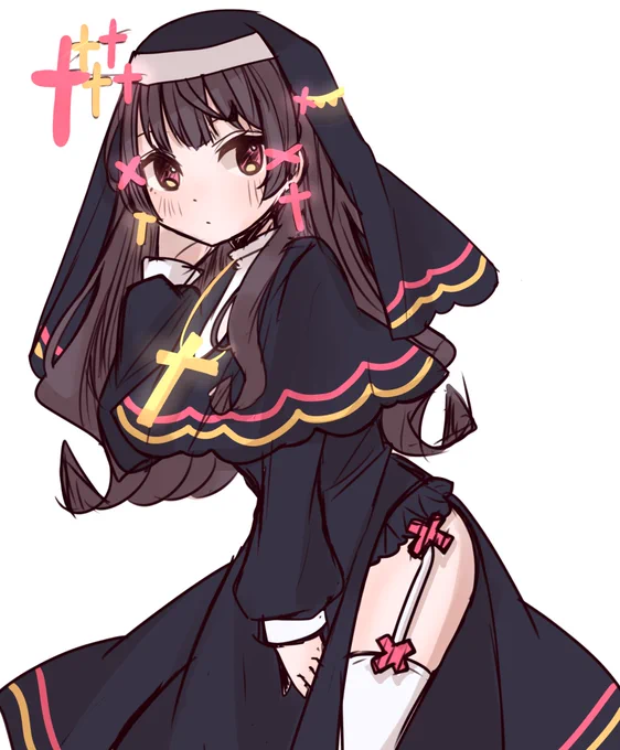 一年前に描いたシスターちゃんのリメイクラフ覚えている方いますか?#オリジナルイラスト #シスター 