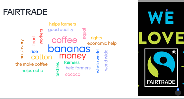 PerthHigh_BusEd's tweet photo. S2 HA had a go at making a Word Cloud today to show what they had learned about @FairtradeUK @FAIRTRADE - lots of information taken on in just one lesson. Well done all! #BusinessatPHS #weAREphs #BusinessinAction #BusinessEthics @ElchoPHS https://t.co/ZqCWDCm3ZH