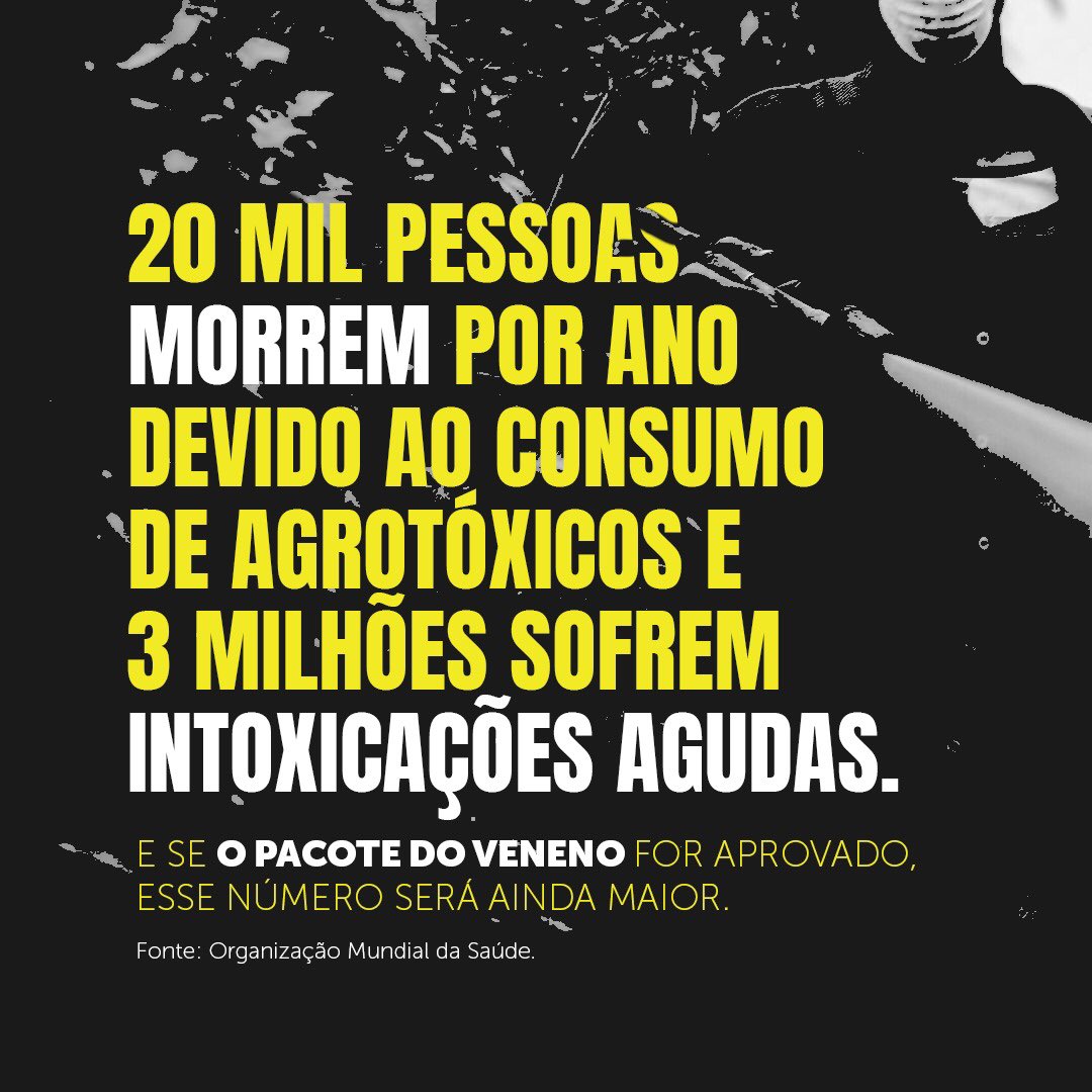 ambientalfrente's tweet photo. O Pacote do Veneno está sendo votado AGORA no Congresso. O Brasil já é líder mundial no consumo de agrotóxicos e essa proposta absurda pode liberar MUITO mais! O PL 1459 não PODE ser aprovado! #NãoAoPacoteDoVeneno https://t.co/uQCbYGf2kC