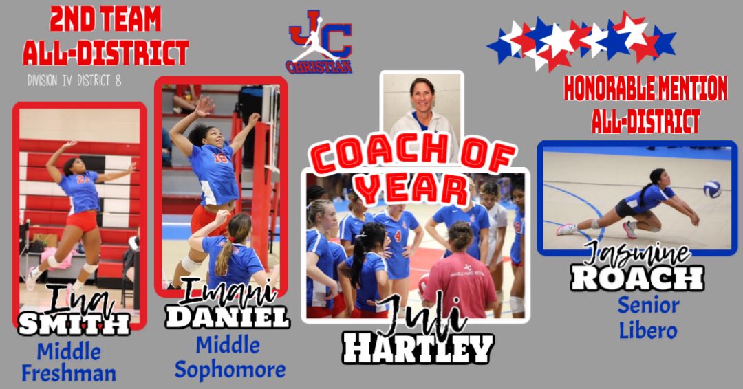 CONGRATULATIONS on being named to the All-District 8-IV Team. Special recognition to Juli Hartley on being selected Coach of Year @_jackemel @madisonlaiche_ @haydenroseee @prettysportsdoll02 @iamimanisky2025 @jasminemroach @curtis_patriots  #districtchamps #handlehardbetter ❤️💙