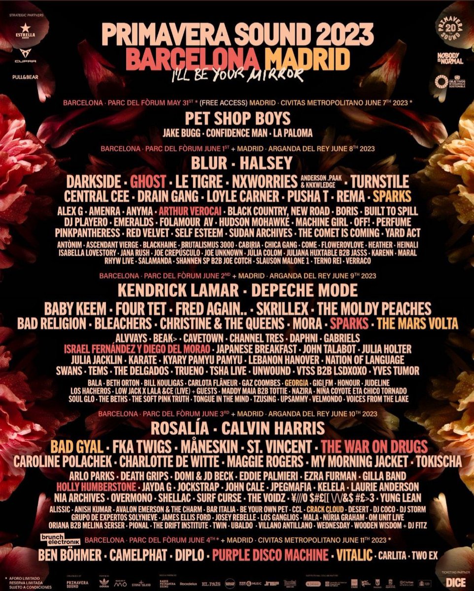 primavera sound Madrid  lineup