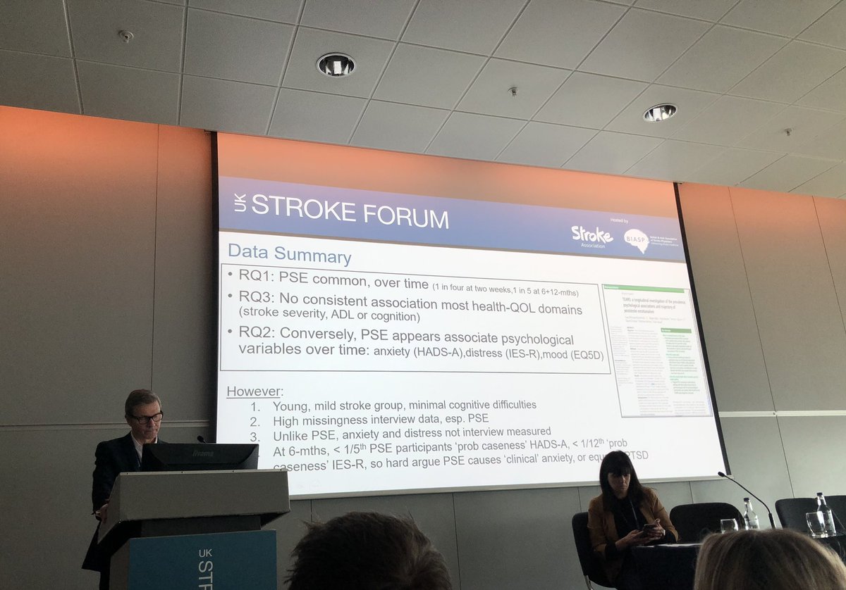 Richard Francis (@rich_e_f) on Twitter photo Results from the <a href="/TheStrokeAssoc/">Stroke Association</a> funded TEARS study from Niall Broomfield - post stroke emotionalism is common - 1/4 acute and 1/5 post acute. Association with mood, anxiety and distress. No evidence based treatments, more studies are needed!
#UKSF2022 <a href="/UKStrokeForum/">UK Stroke Forum</a> Results from the <a href="/TheStrokeAssoc/">Stroke Association</a> funded TEARS study from Niall Broomfield - post stroke emotionalism is common - 1/4 acute and 1/5 post acute. Association with mood, anxiety and distress. No evidence based treatments, more studies are needed!
#UKSF2022 <a href="/UKStrokeForum/">UK Stroke Forum</a>