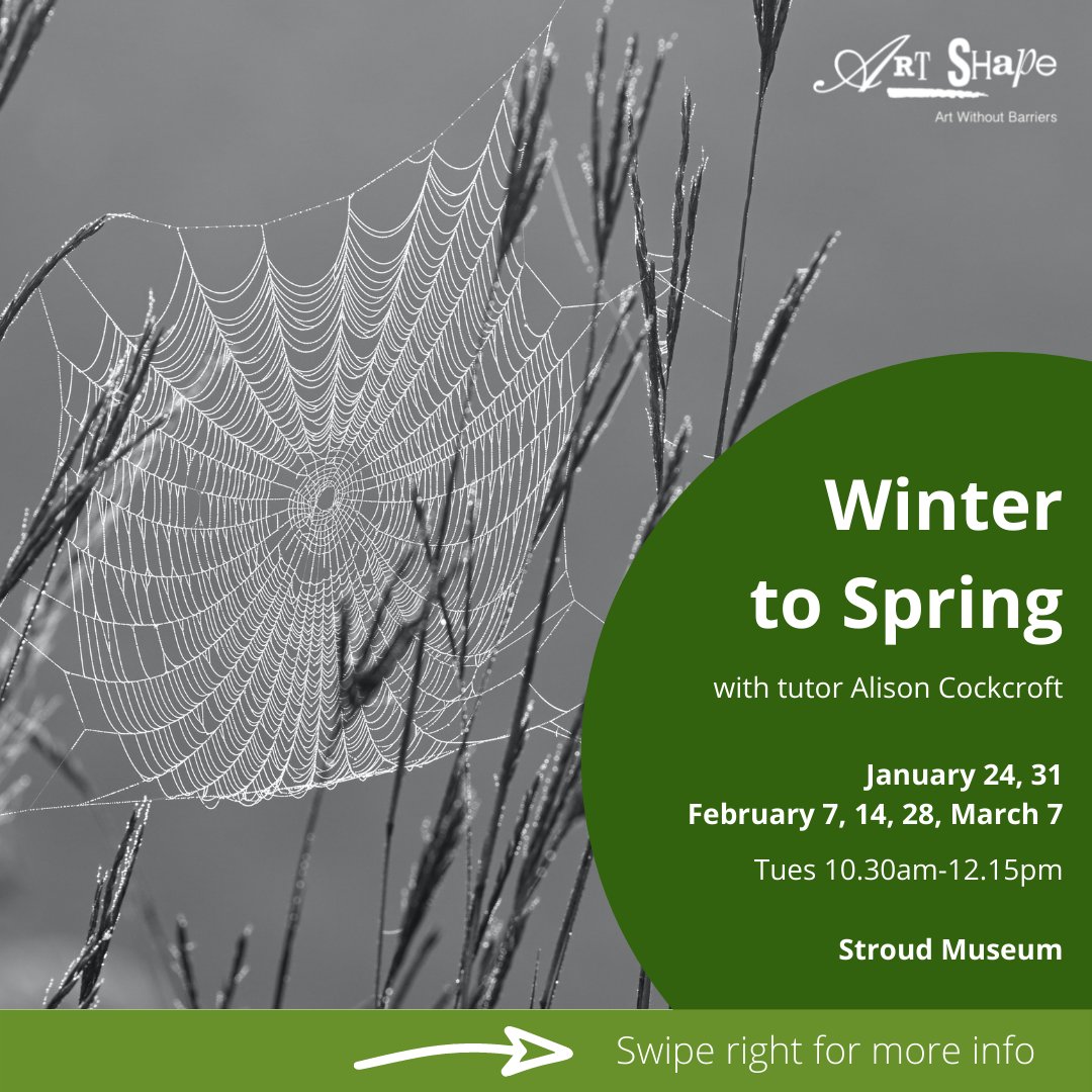 ArtShape's tweet photo. Banish the winter blues by taking part in gentle creative activities in the lovely setting of The Museum in the Park, Stroud. #artshape #winterworkshops #stroud #gloucester #inclusiveart https://t.co/nfS3kq9wGQ