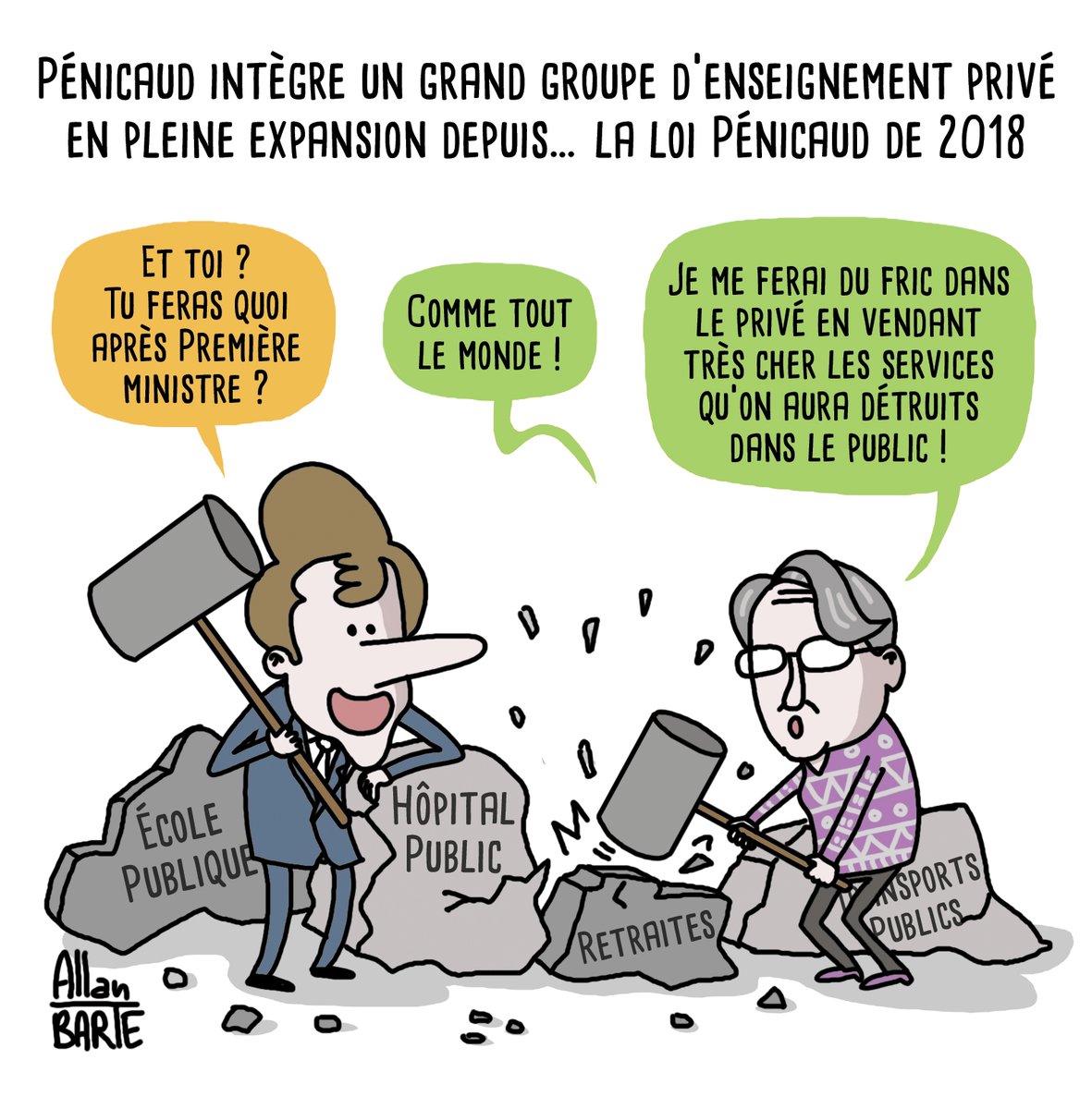 AllanBARTE's tweet photo. Prospérer sur les champs de ruine...
#Pénicaud #MurielPénicaud #galileoglobaleducation #galileo #Macronie 

Pour financer la lutte dessinée :
▶️ https://t.co/0masgFkJKG https://t.co/k70jZarECM